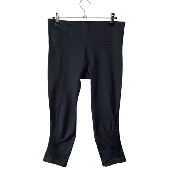 Athleta Medium Seamless Leggings Breakthrough Laser Cut Dark Gray Workout - Picture 1 of 9